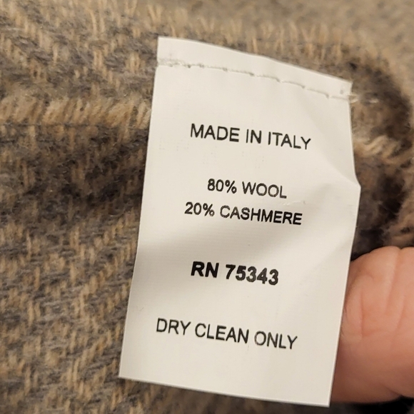 Il Moro Firenze Italian Wool Cashmere Blend Scarf In Gray And Tan Color NEW! - Picture 4 of 4